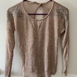Tan Sequin Light Sweater